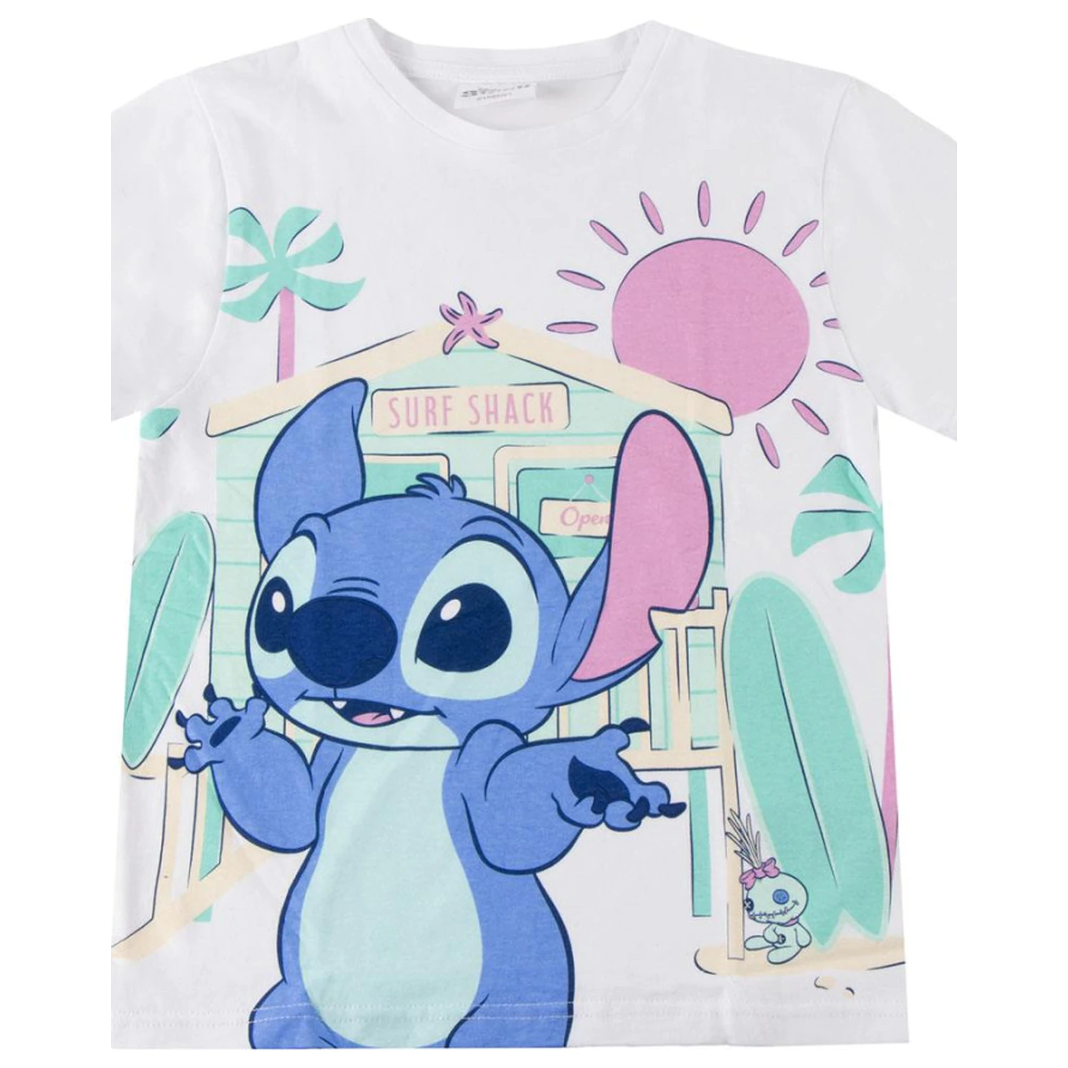 Stitch's Surf Shack Kinder Kurzarm T-Shirt, Oberteil Produktfoto