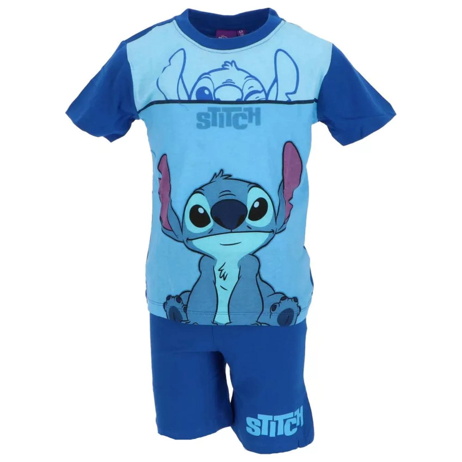 Stitch Sweet Blue Kinder Kurz-Pyjama Produktfoto
