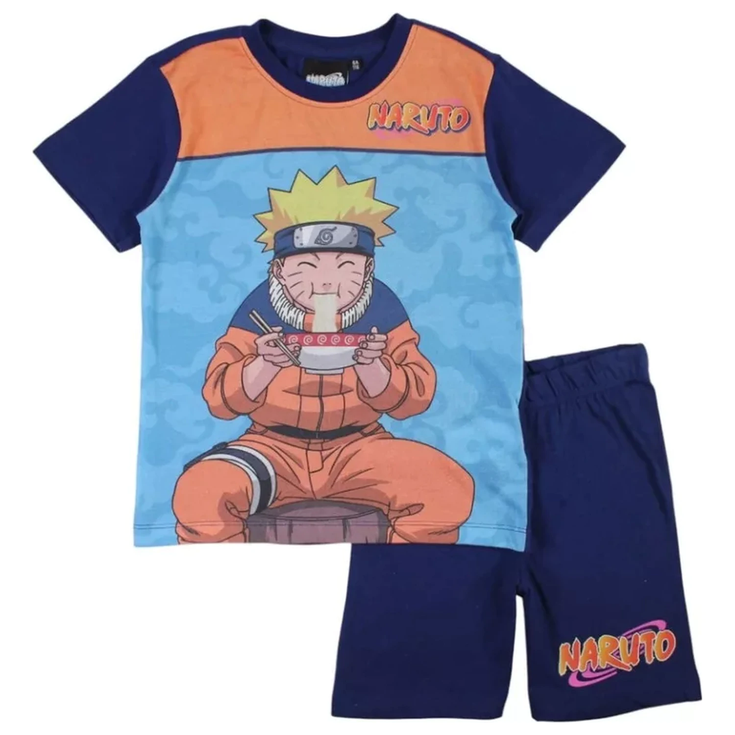 Naruto Ramen blauer Kinder-Kurzschlafanzug Produktfoto