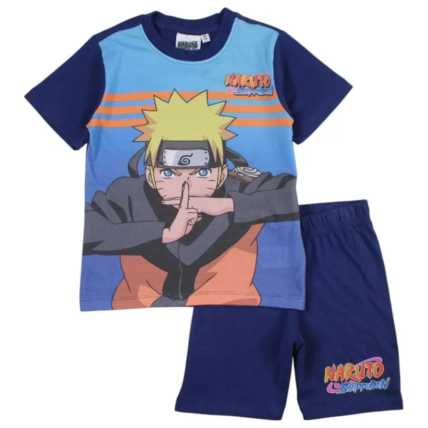 Naruto Shadow Clone Blue Kids kurzer Pyjama Produktfoto