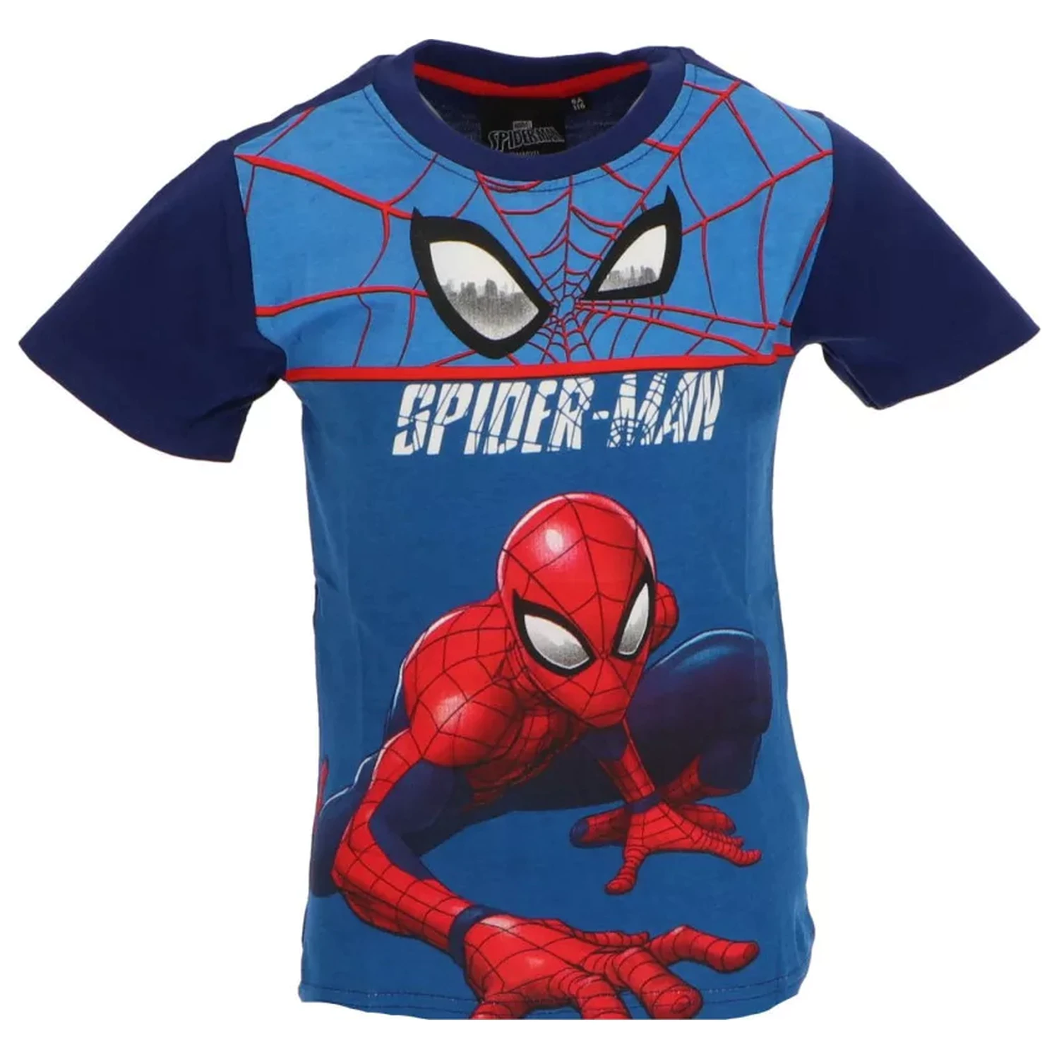 Spider-Man Wall Blue Kids kurzärmeliges T-Shirt Oberteil Produktfoto
