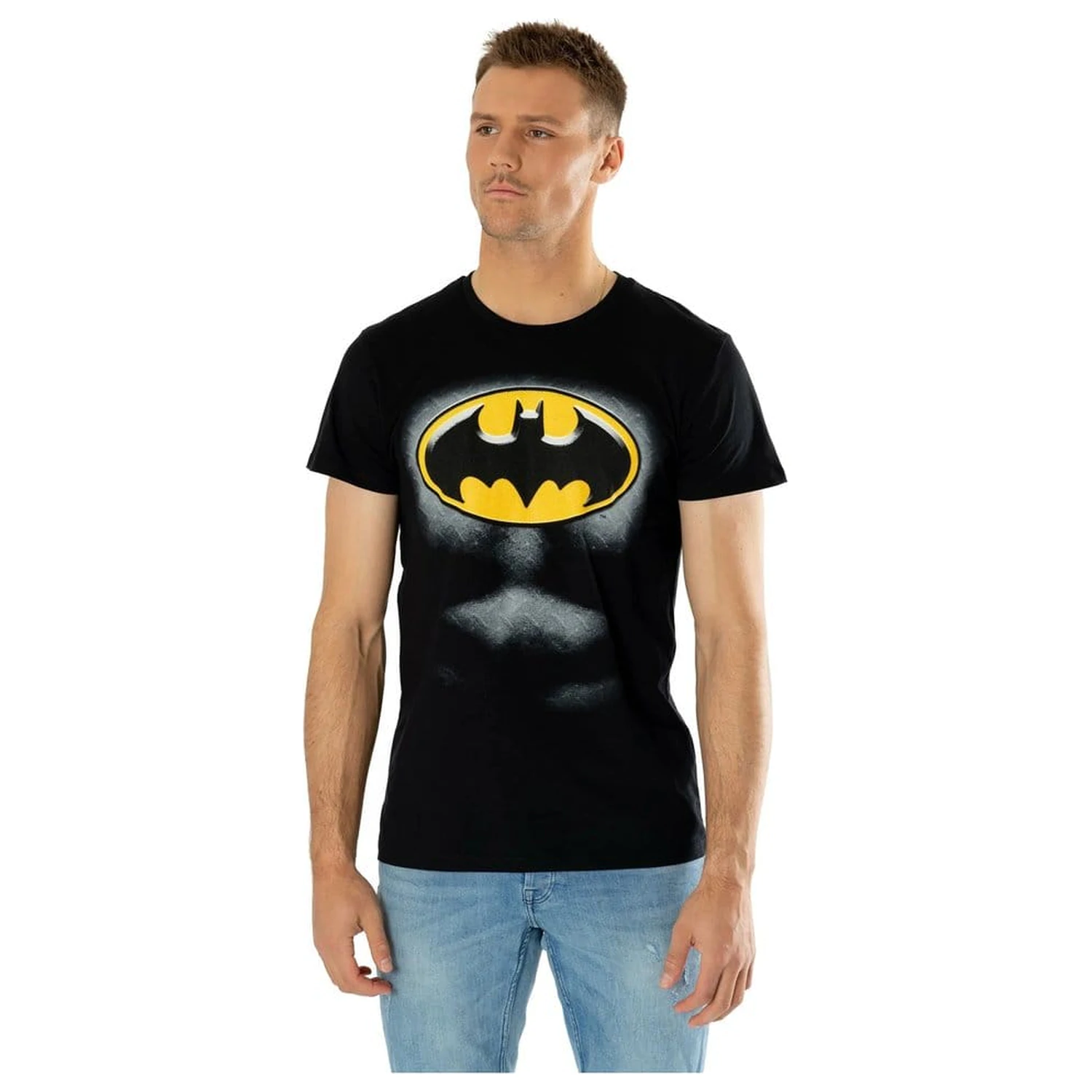 DC Comics T-Shirt Batman Logo Ripped Bevel Produktfoto