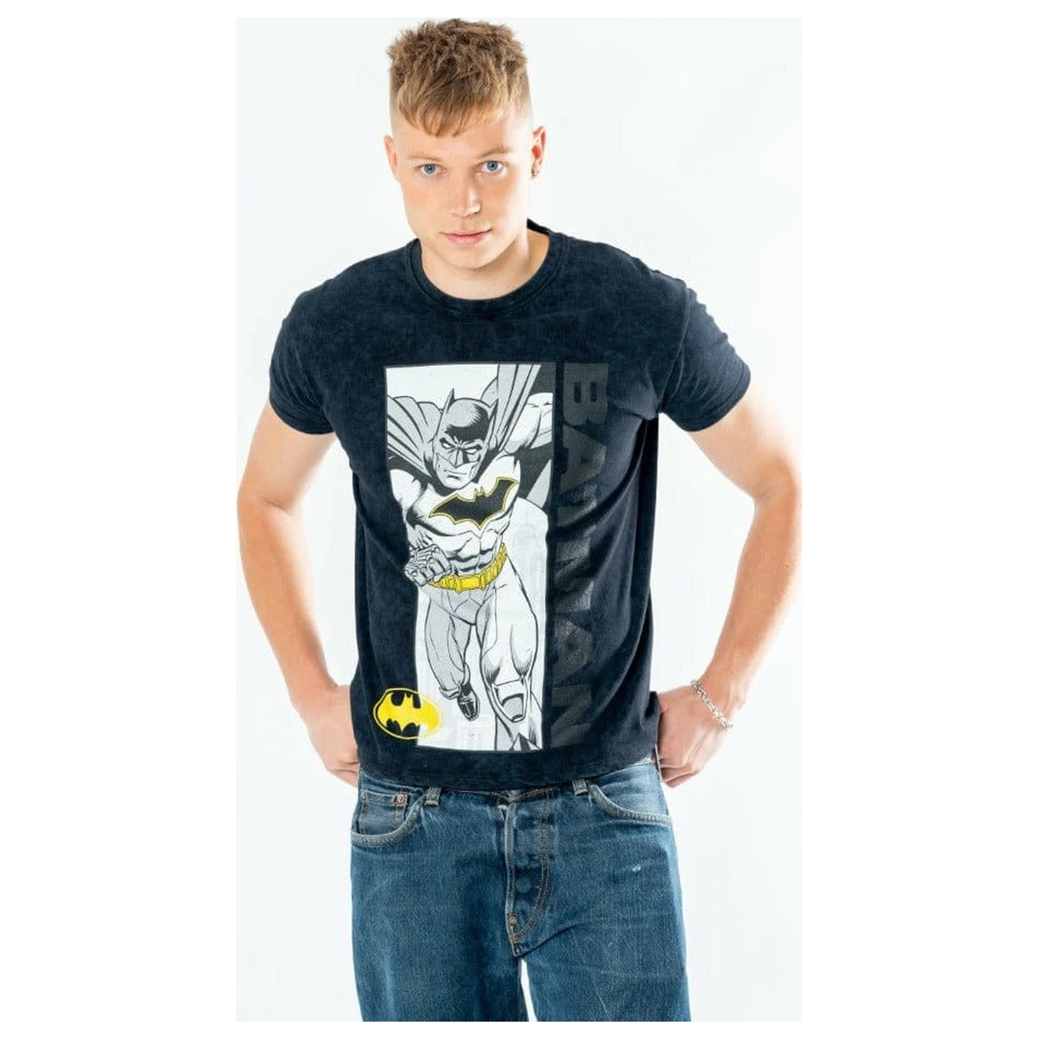 Batman T-Shirt Comic Acid Wash Produktfoto
