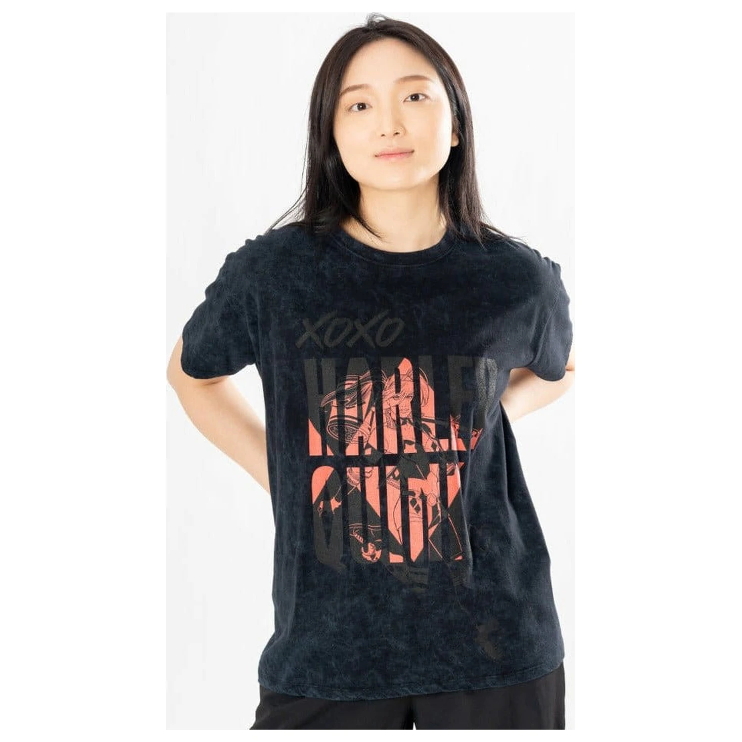 DC Comics T-Shirt Harley Quinn Acid Wash Xoxo Produktfoto
