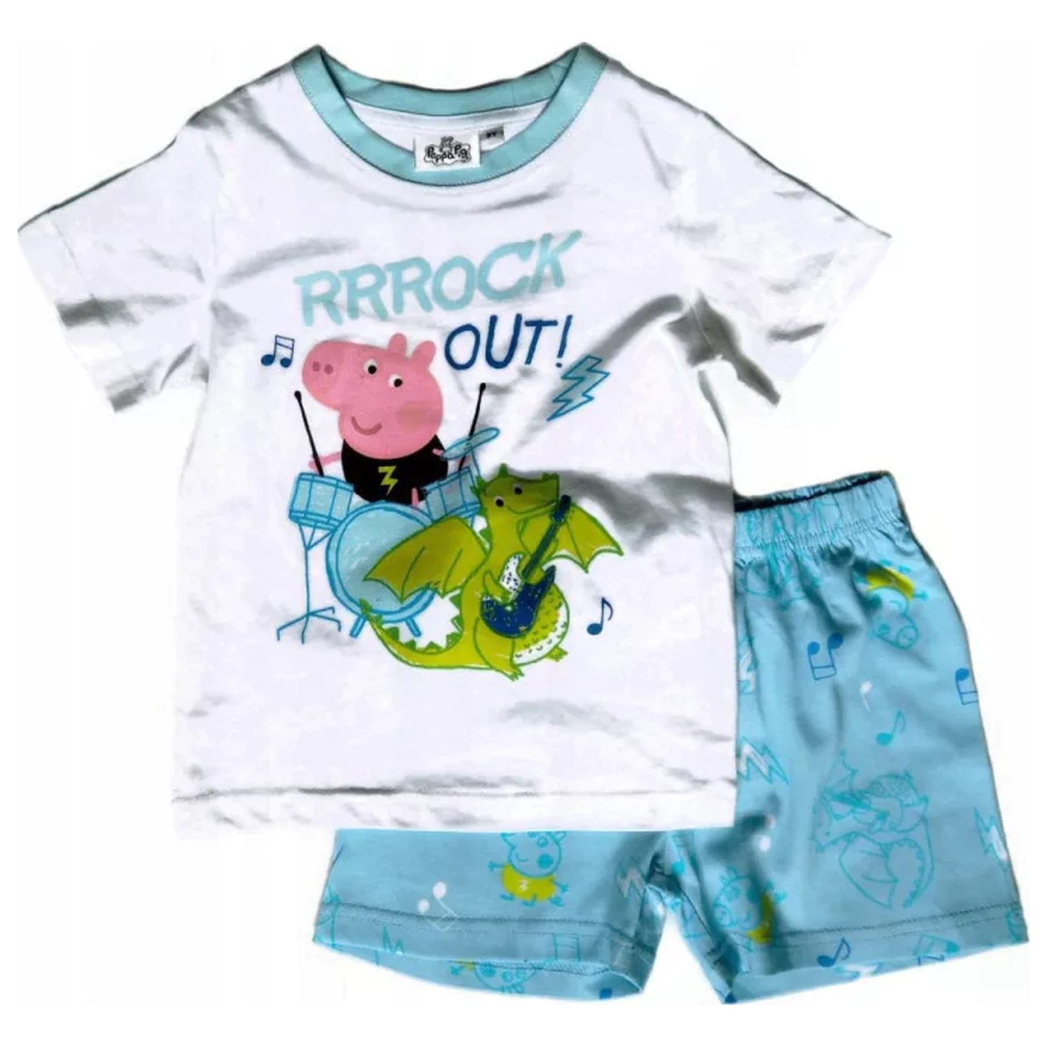 Peppa Pig Rock Out Weißer Kinder kurzer Pyjama Produktfoto