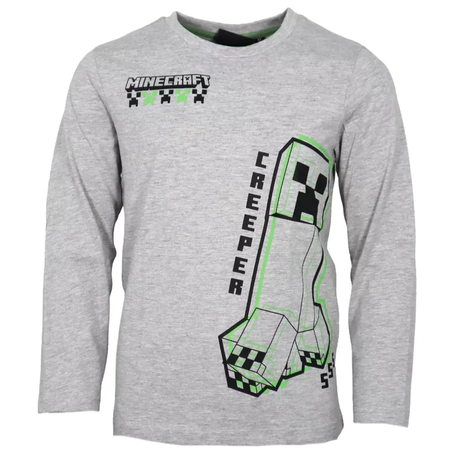 Minecraft Create Grey langärmeliges T-Shirt, Oberteil für Kinder Produktfoto