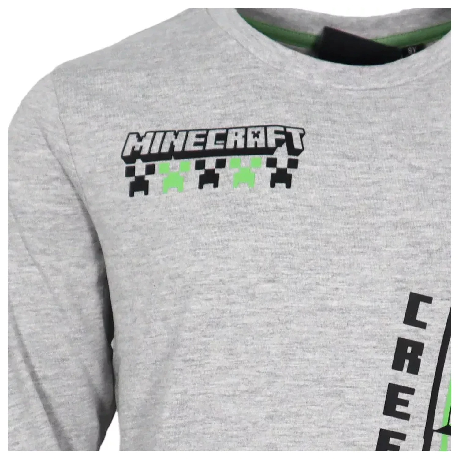Minecraft Create Grey langärmeliges T-Shirt, Oberteil für Kinder Produktfoto