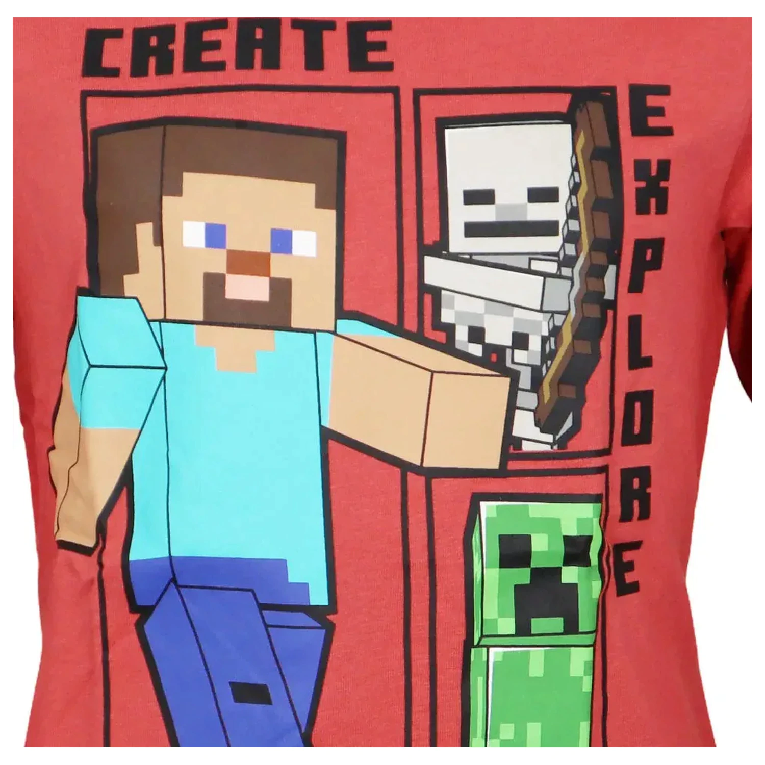 Minecraft Create Rot Langarm T-Shirt für Kinder Produktfoto