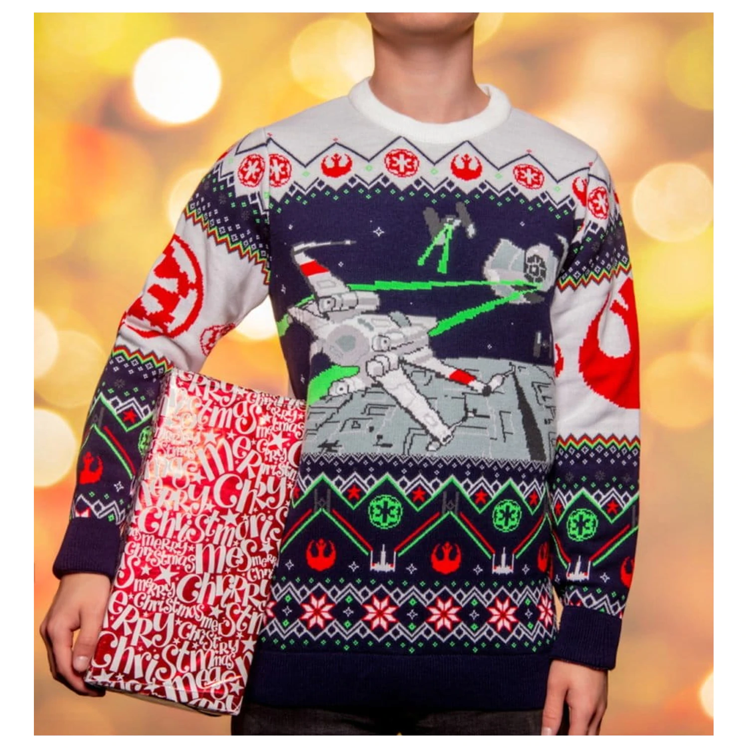 Star Wars Weihnachtspullover X-Wing v TIE Fighter Produktfoto
