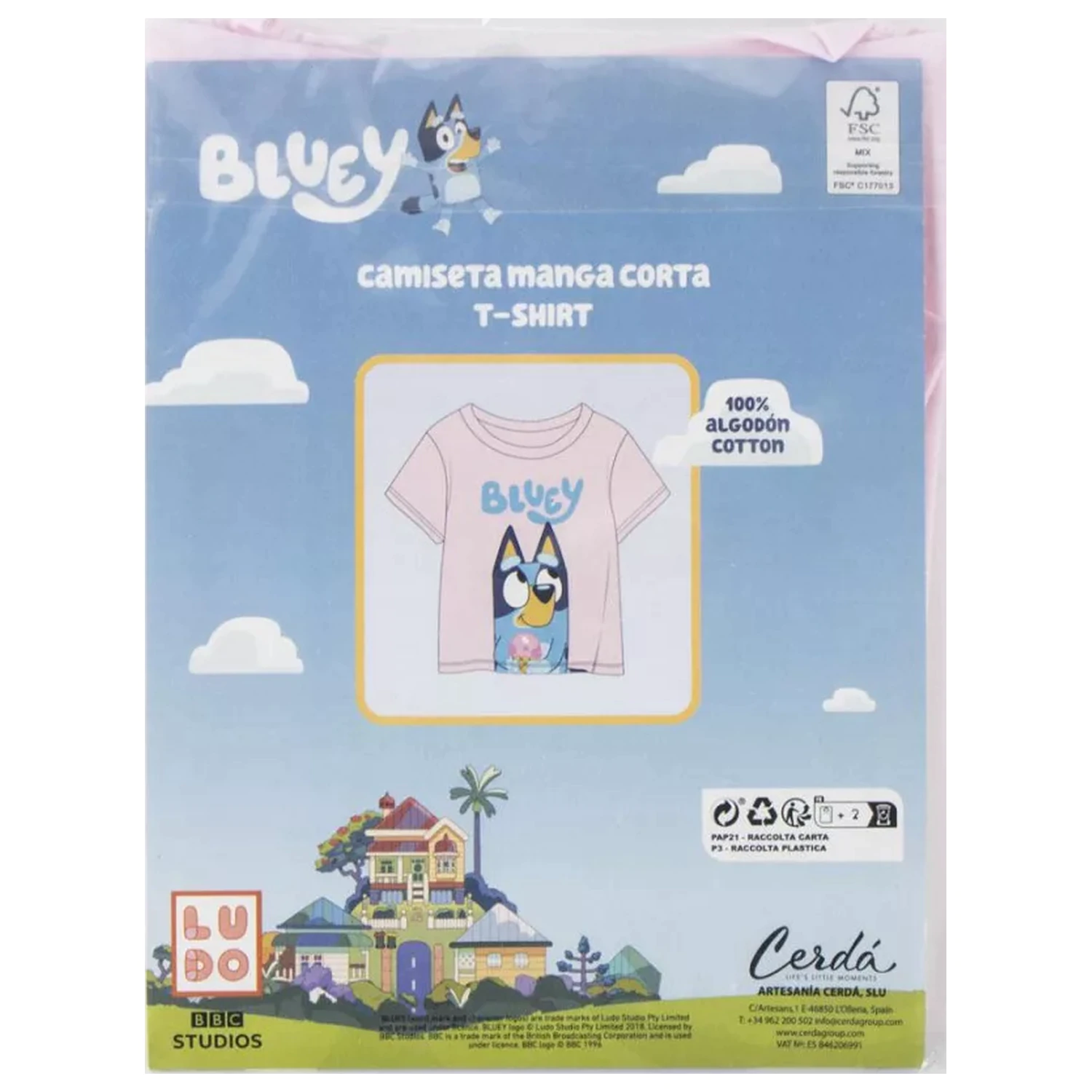 Bluey Ice Cream Kinder Kurzarm-T-Shirt, Oberteil Produktfoto