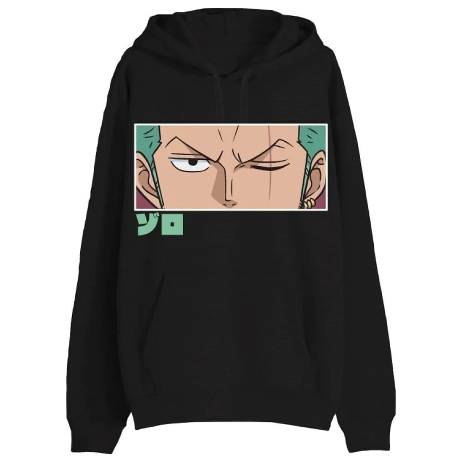 One Piece Pullover Roronoa Zoro Augen Schwarz Produktfoto