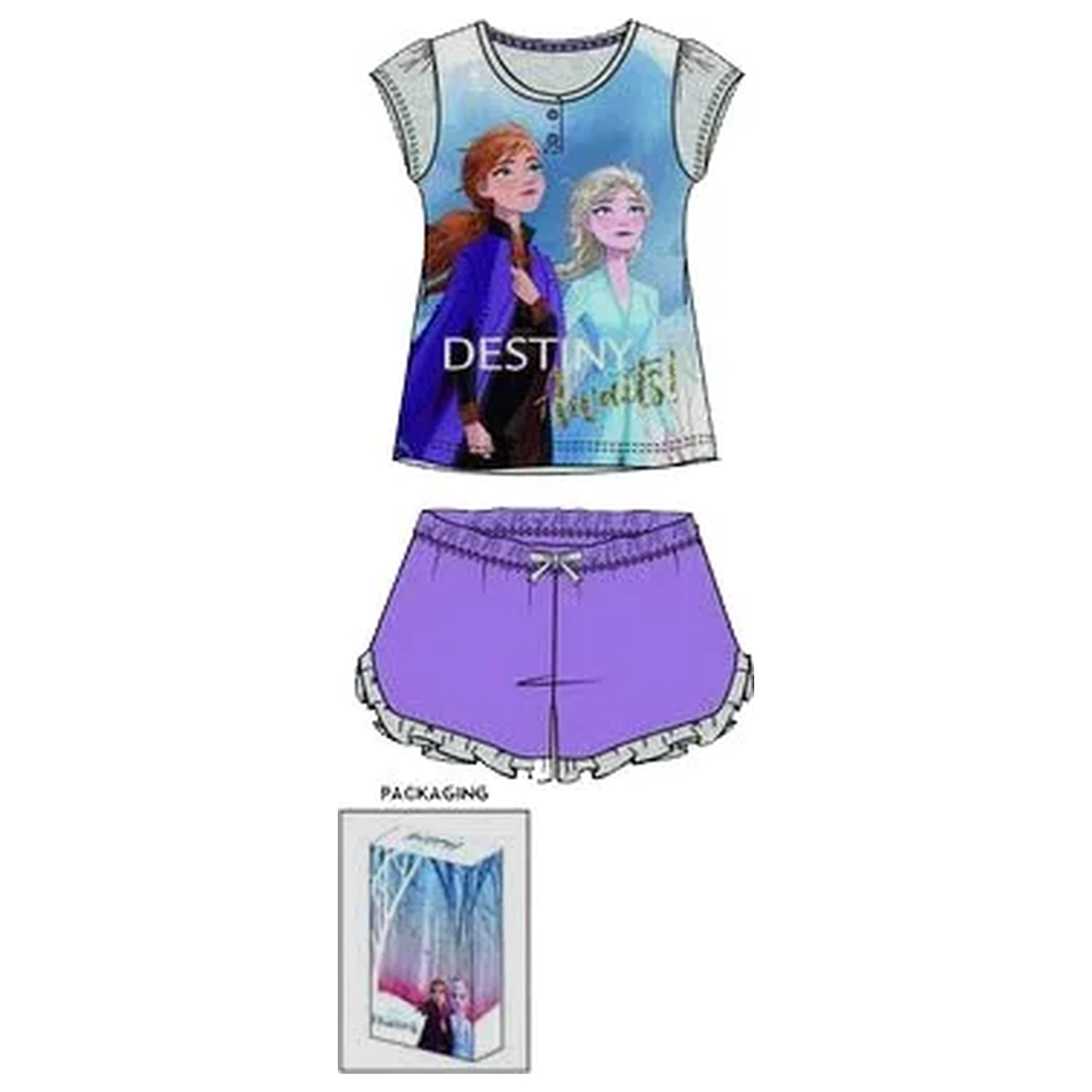 Disney Die Eiskönigin Destiny Awaits kurzer Kinderpyjama in Geschenkbox Produktfoto
