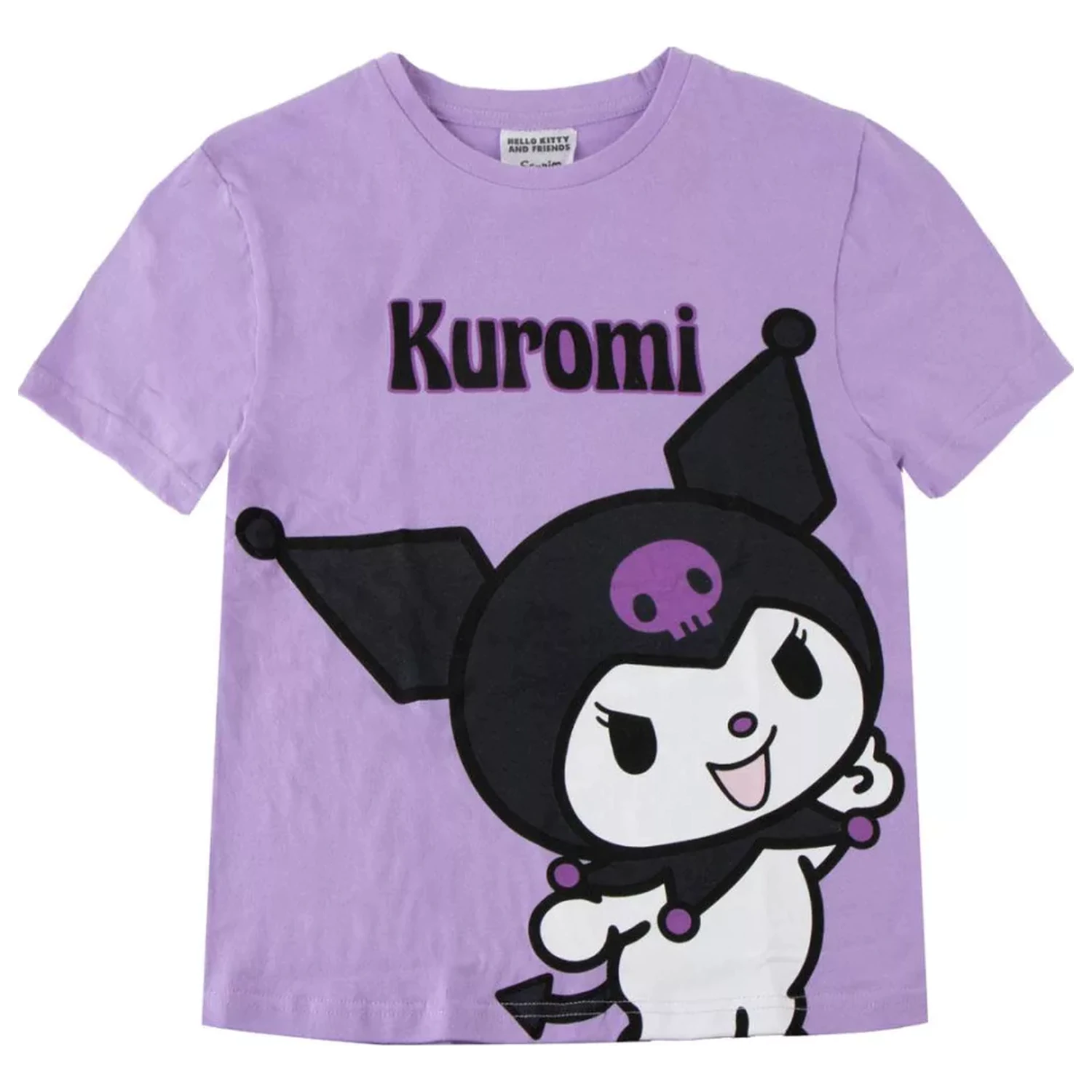 Hello Kitty Kuromi Purple Kinder Kurzarm-T-Shirt, Oberteil Produktfoto