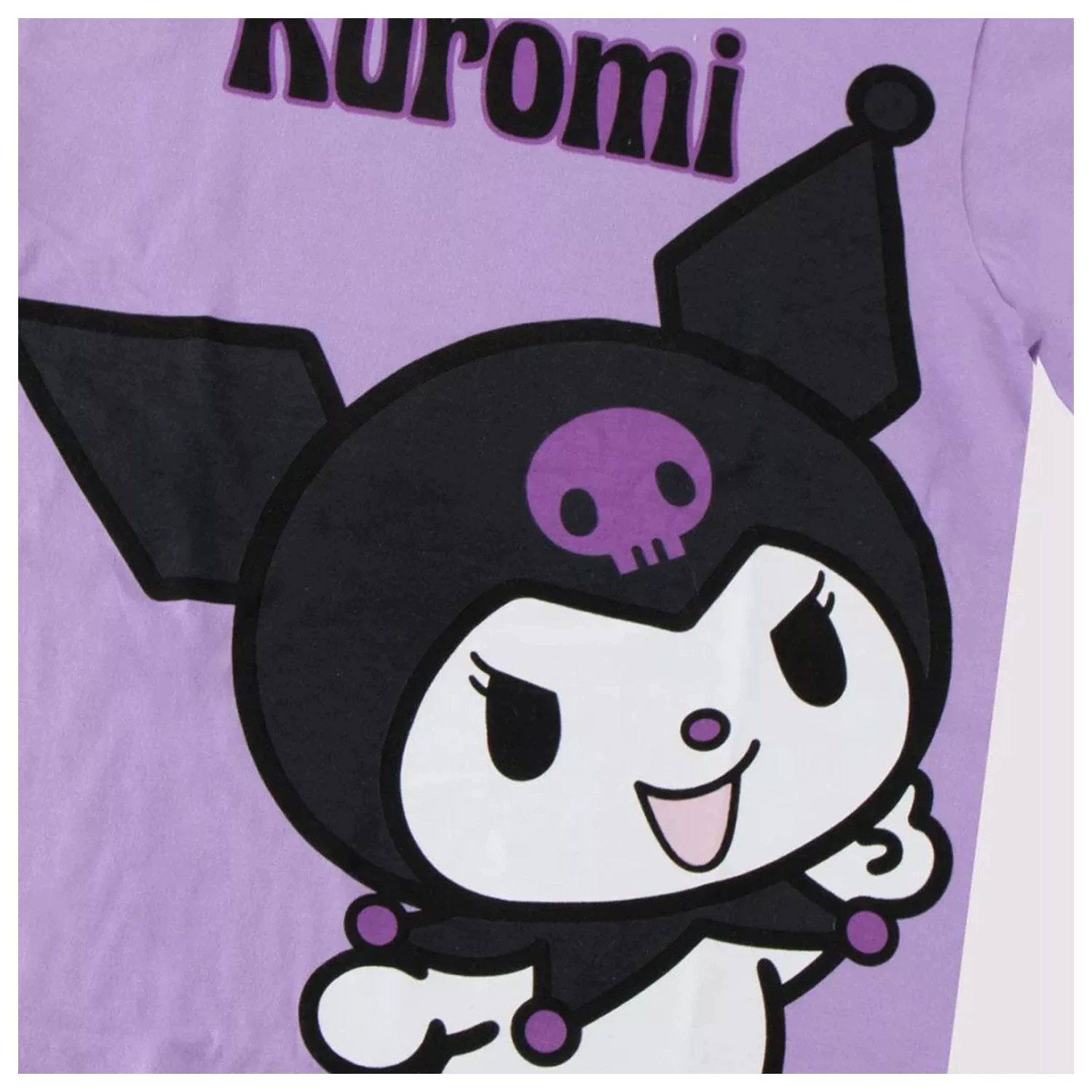 Hello Kitty Kuromi Purple Kinder Kurzarm-T-Shirt, Oberteil Produktfoto