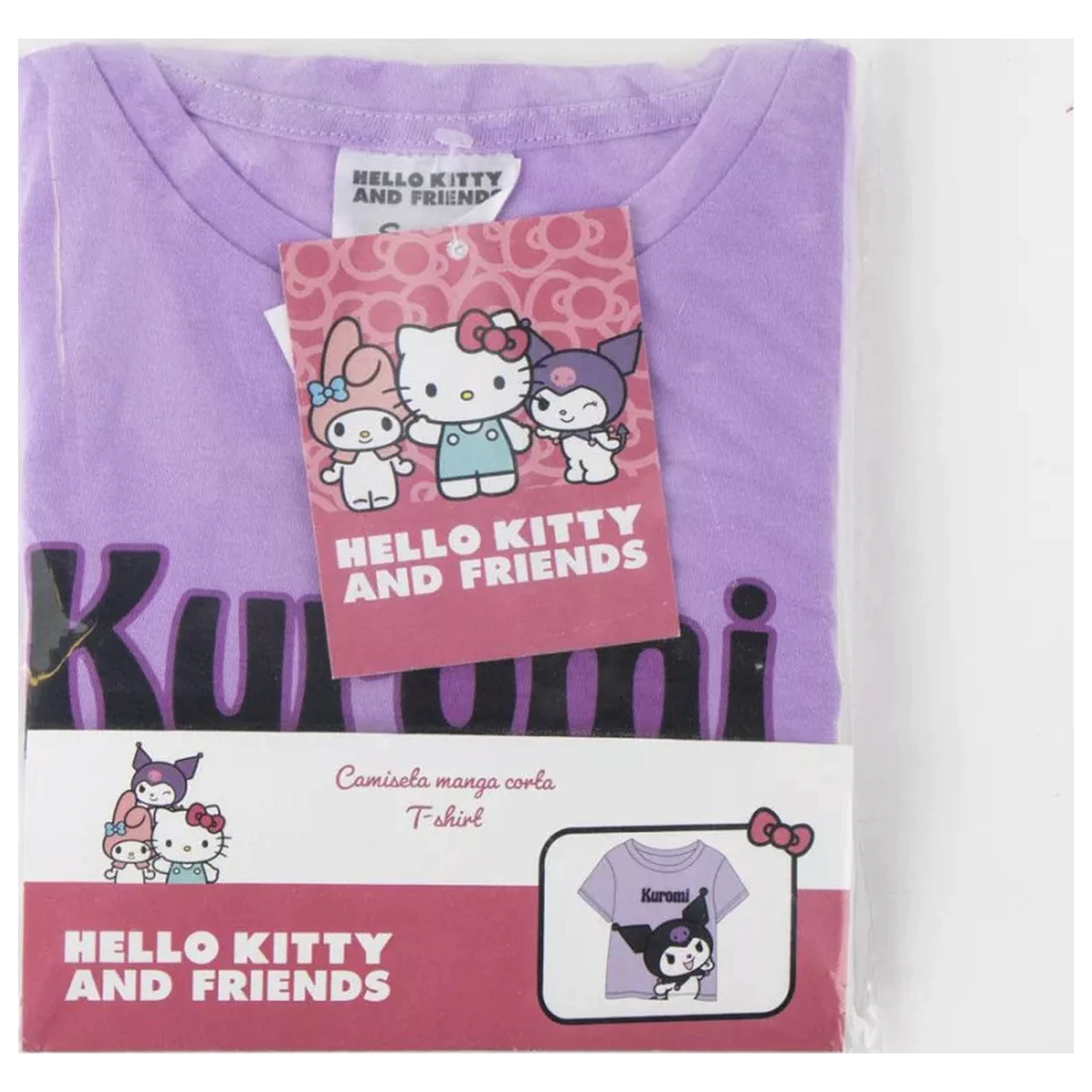 Hello Kitty Kuromi Purple Kinder Kurzarm-T-Shirt, Oberteil Produktfoto