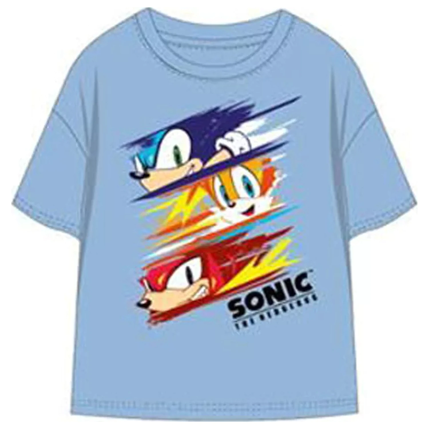 Sonic Speed Rush hellblaues Kinder Kurzarm-T-Shirt, Oberteil Produktfoto