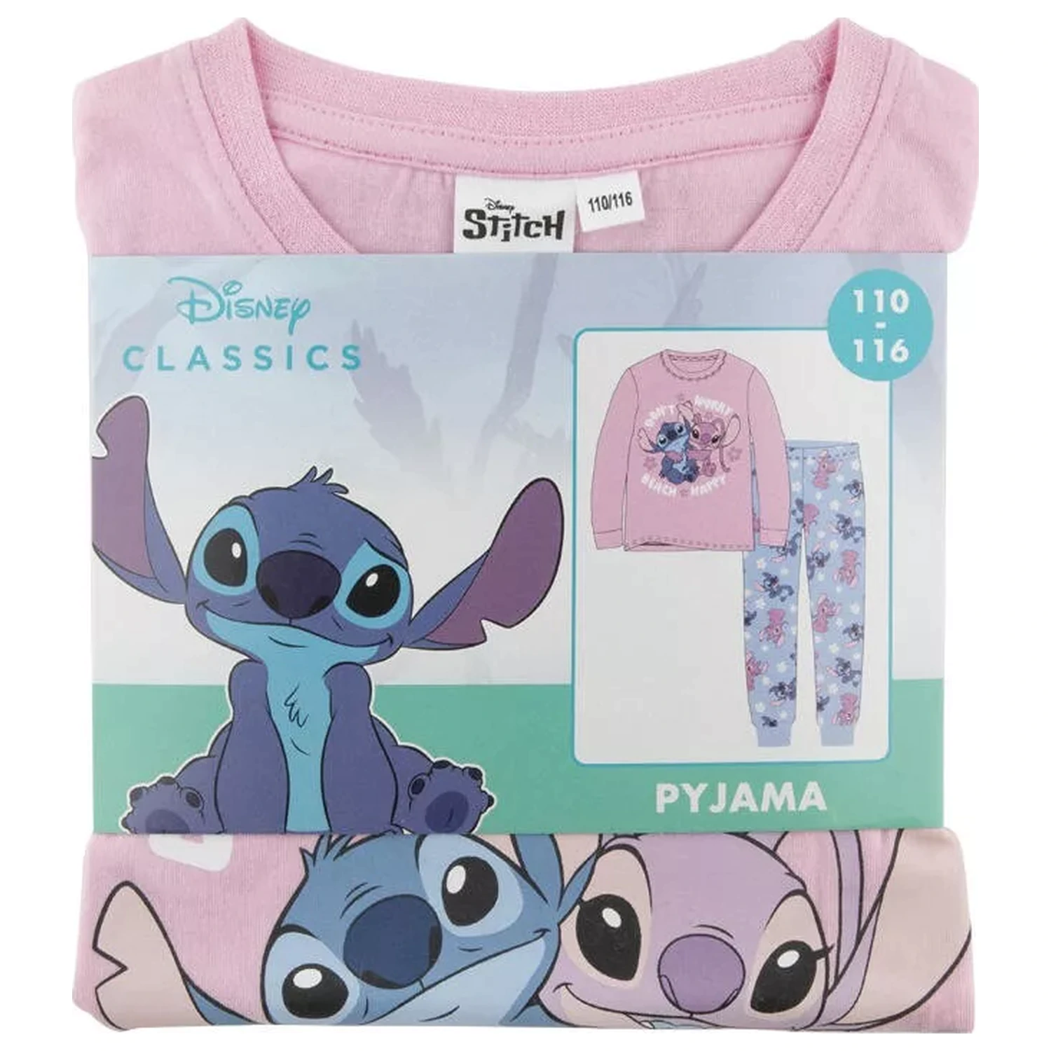 Stitch Happy langer Kinderpyjama Produktfoto
