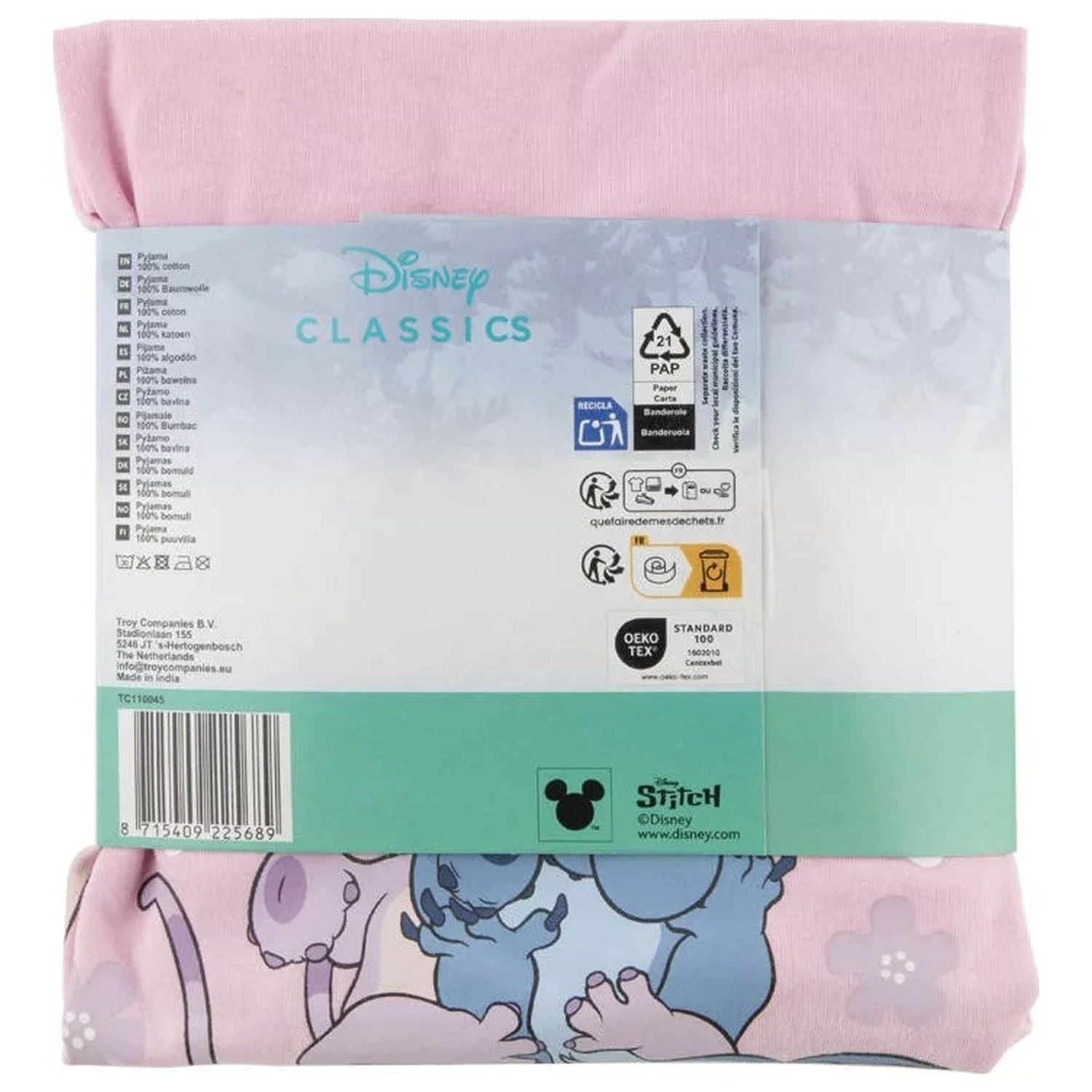 Stitch Happy langer Kinderpyjama Produktfoto