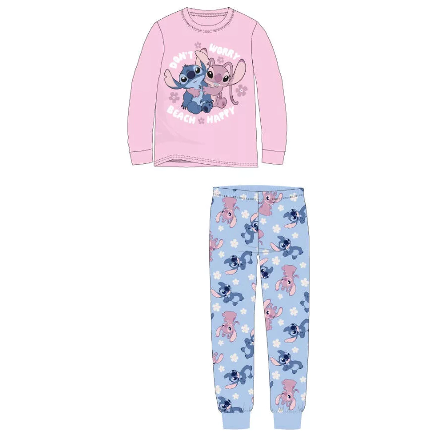 Stitch Happy langer Kinderpyjama Produktfoto