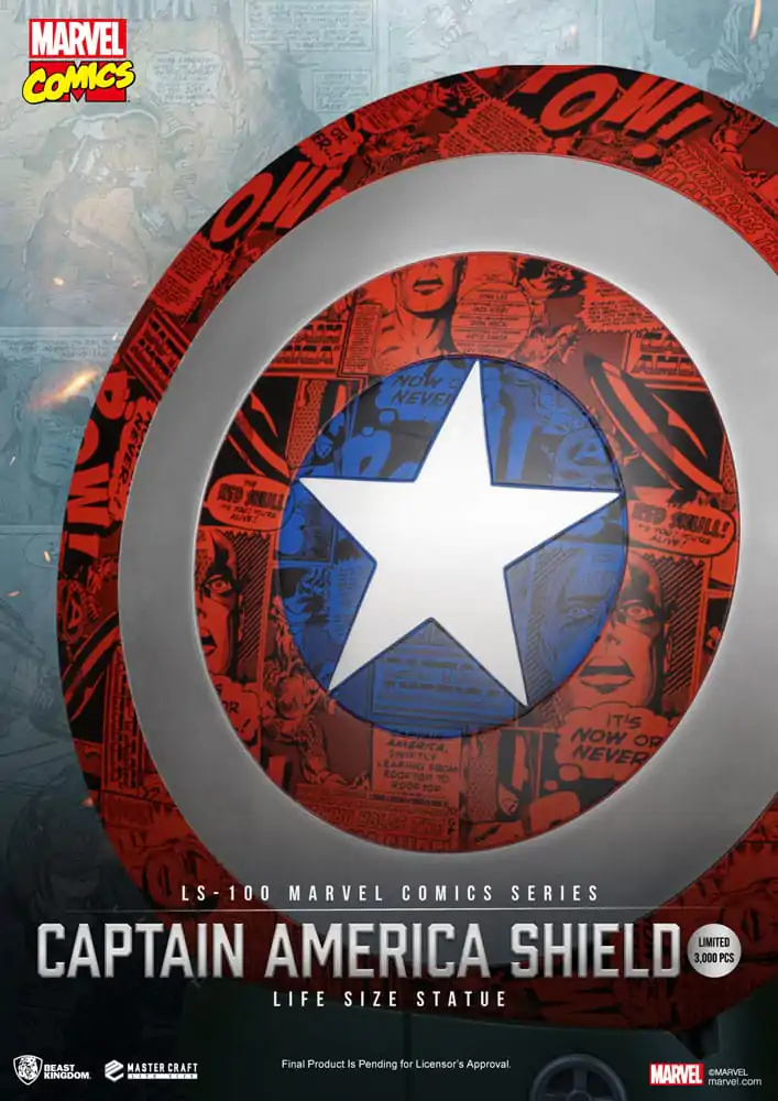 Marvel Comics PVC Captain America Schild Lebensgröße Statue 64 cm Produktfoto