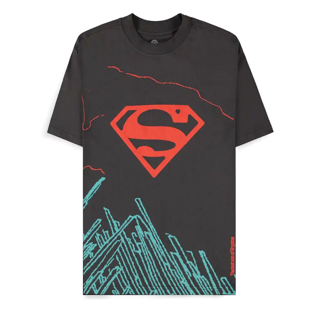 DC Comics T-Shirt Superman Dark Grey son of Krypton Produktfoto