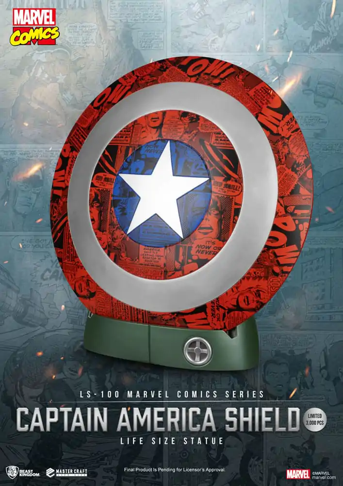 Marvel Comics PVC Captain America Schild Lebensgröße Statue 64 cm Produktfoto