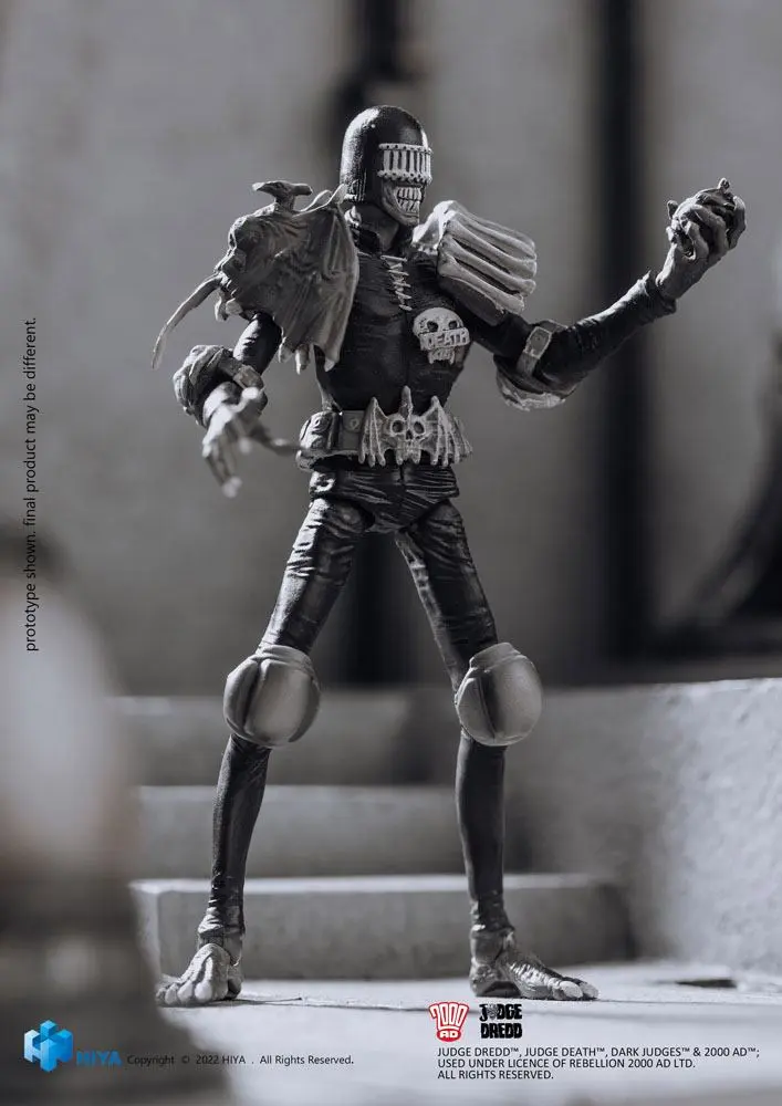 2000 AD Exquisite Mini Actionfigur 1/18 Black and White Judge Death 10 cm Produktfoto