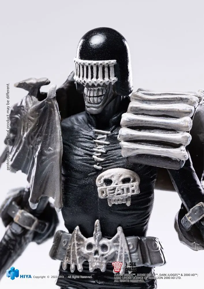 2000 AD Exquisite Mini Actionfigur 1/18 Black and White Judge Death 10 cm Produktfoto