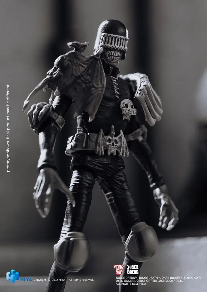 2000 AD Exquisite Mini Actionfigur 1/18 Black and White Judge Death 10 cm Produktfoto