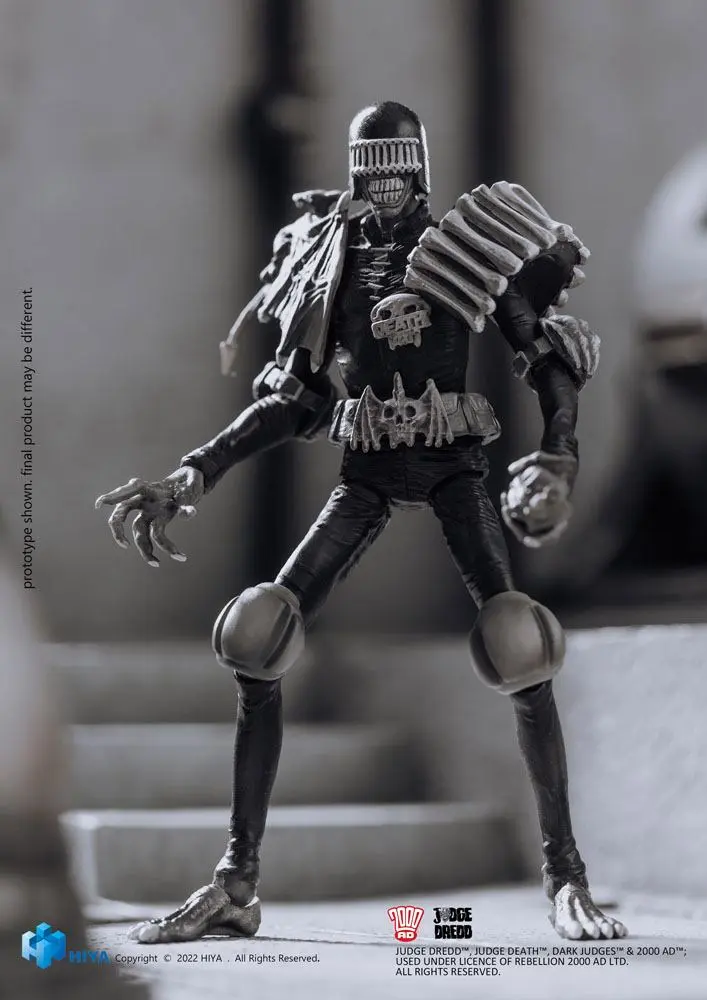 2000 AD Exquisite Mini Actionfigur 1/18 Black and White Judge Death 10 cm Produktfoto