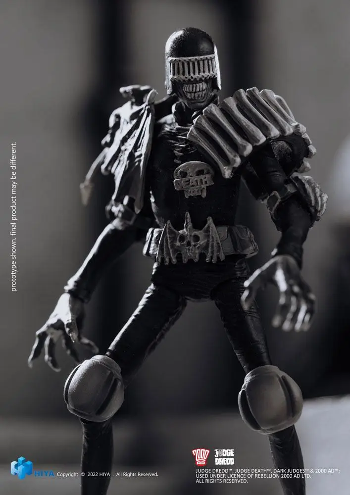 2000 AD Exquisite Mini Actionfigur 1/18 Black and White Judge Death 10 cm Produktfoto