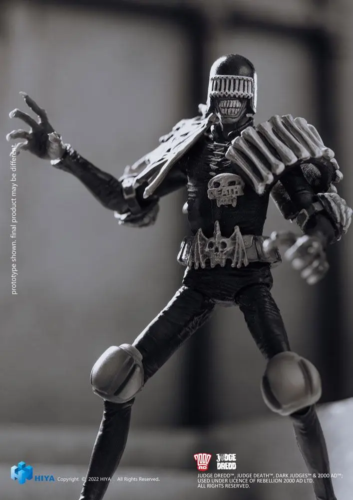 2000 AD Exquisite Mini Actionfigur 1/18 Black and White Judge Death 10 cm Produktfoto