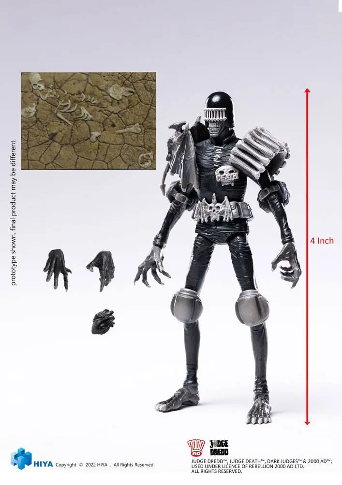 2000 AD Exquisite Mini Actionfigur 1/18 Black and White Judge Death 10 cm Produktfoto