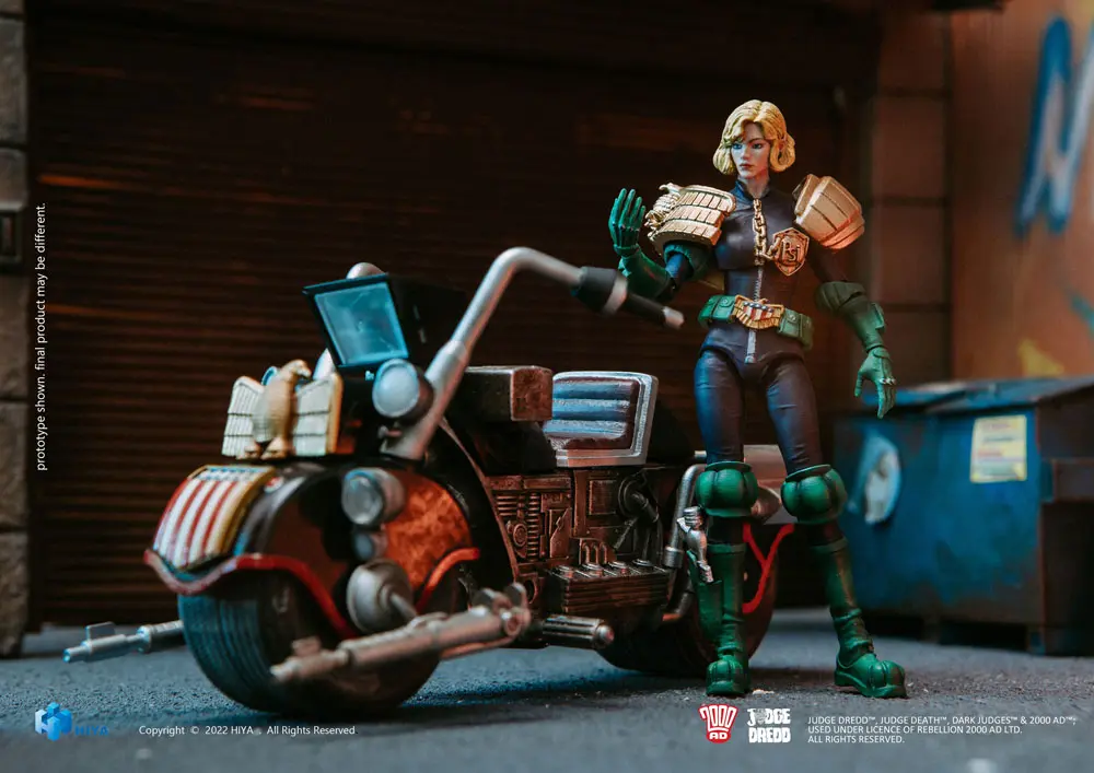 2000 AD Exquisite Mini Actionfigur 1/18 Judge Anderson & Lawmaster MK 2 Set 10 cm Produktfoto