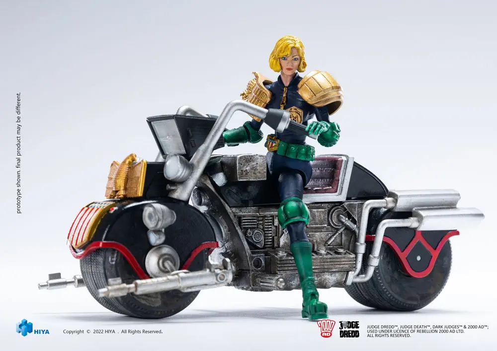 2000 AD Exquisite Mini Actionfigur 1/18 Judge Anderson & Lawmaster MK 2 Set 10 cm Produktfoto