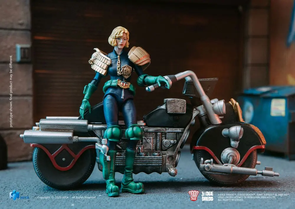 2000 AD Exquisite Mini Actionfigur 1/18 Judge Anderson & Lawmaster MK 2 Set 10 cm Produktfoto