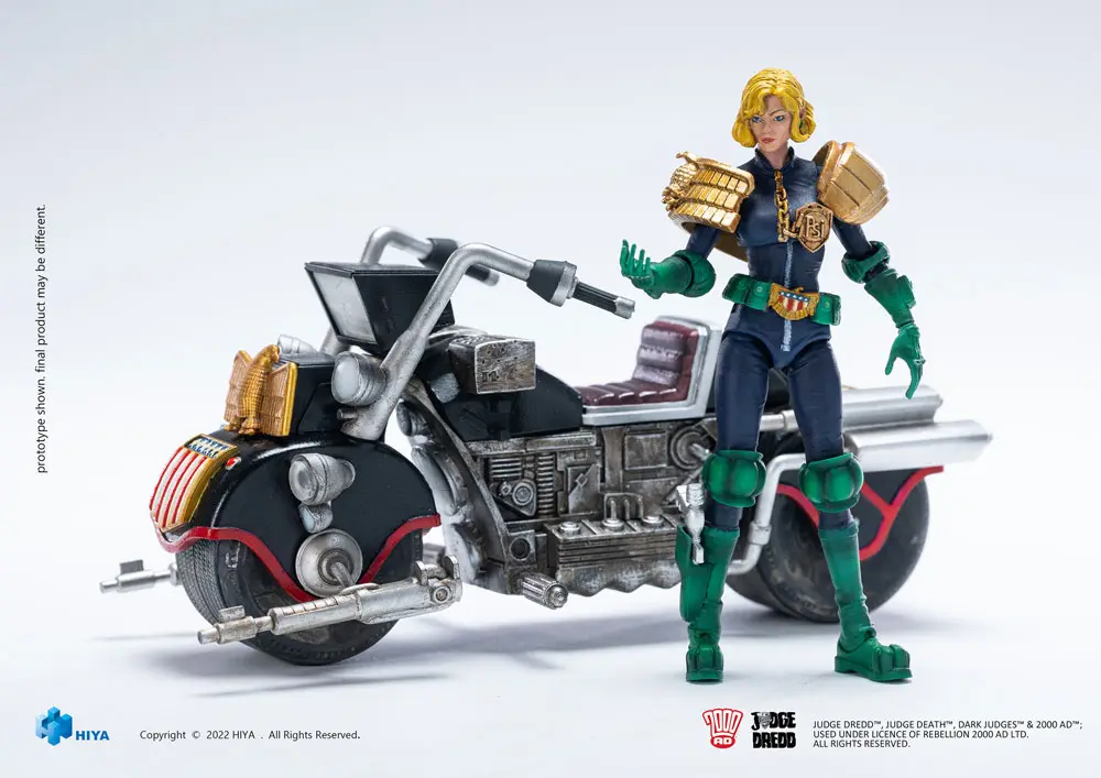 2000 AD Exquisite Mini Actionfigur 1/18 Judge Anderson & Lawmaster MK 2 Set 10 cm Produktfoto