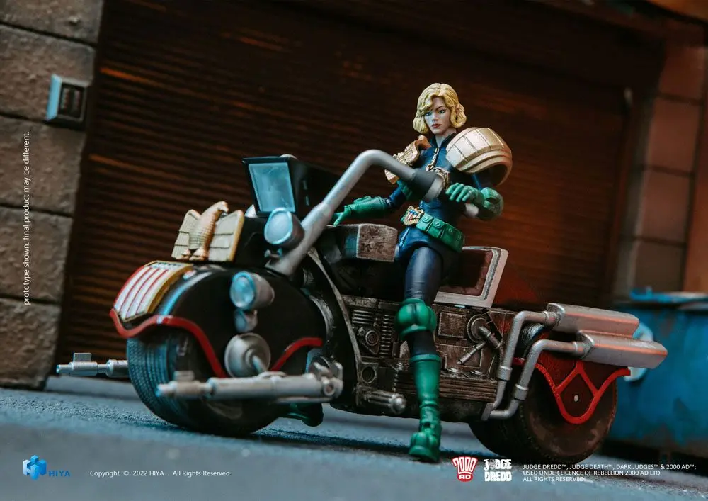 2000 AD Exquisite Mini Actionfigur 1/18 Judge Anderson & Lawmaster MK 2 Set 10 cm Produktfoto