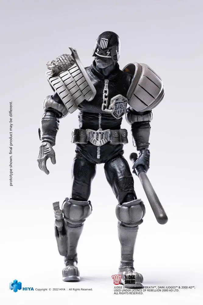 2000 AD Exquisite Mini Actionfigur 1/18 Black and White Judge Dredd 10 cm Produktfoto