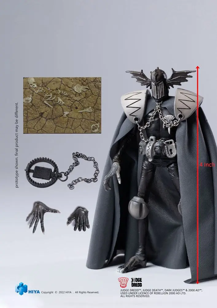 2000 AD Exquisite Mini Actionfigur 1/18 Black and White Judge Fear 10 cm Produktfoto