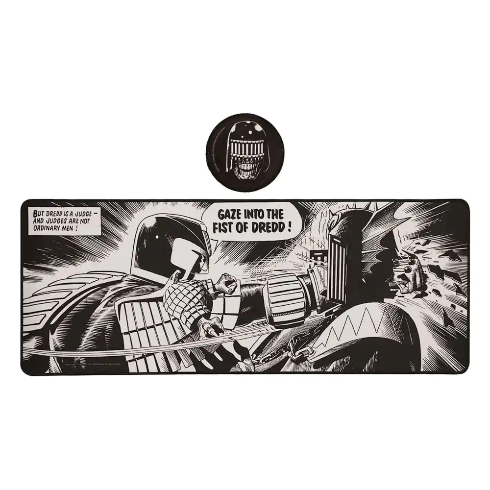 2000 AD Schreibtischunterlage & Untersetzer Set Judge Dredd Produktfoto