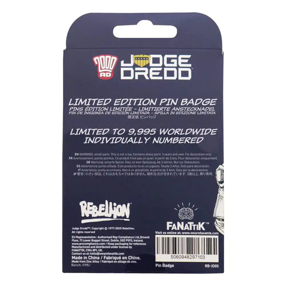 2000 AD Pin Anstecker Judge Dredd You're Next Punk Limitierte Auflage Produktfoto