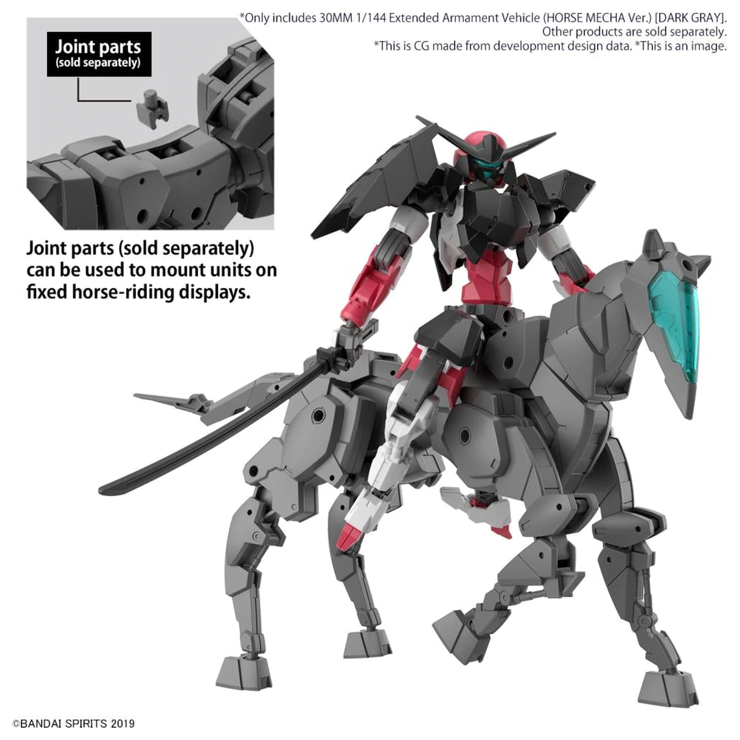 30MM 1/144 Erweiterte Bewaffnungsfahrzeug (Pferde Mecha) Dunkles Modellbausatz Produktfoto