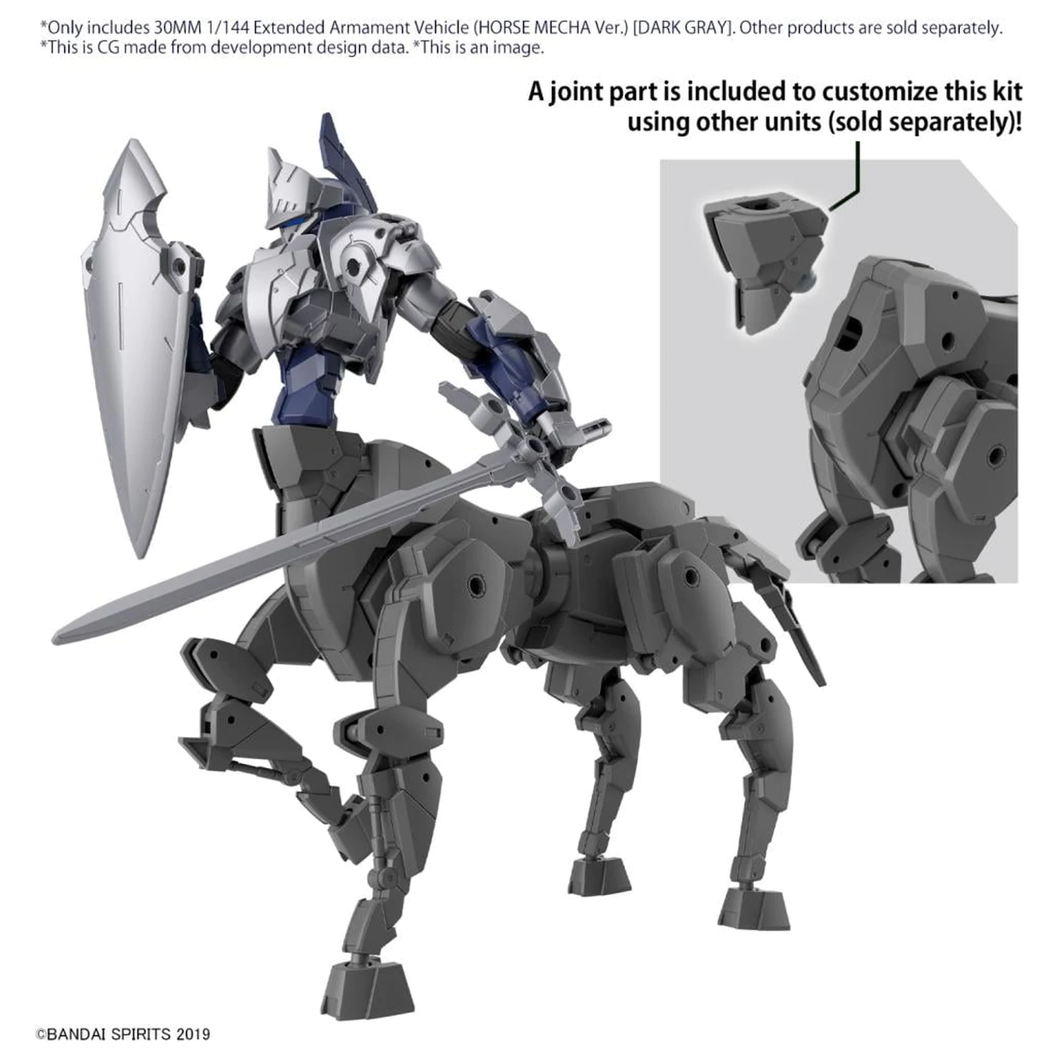 30MM 1/144 Erweiterte Bewaffnungsfahrzeug (Pferde Mecha) Dunkles Modellbausatz Produktfoto