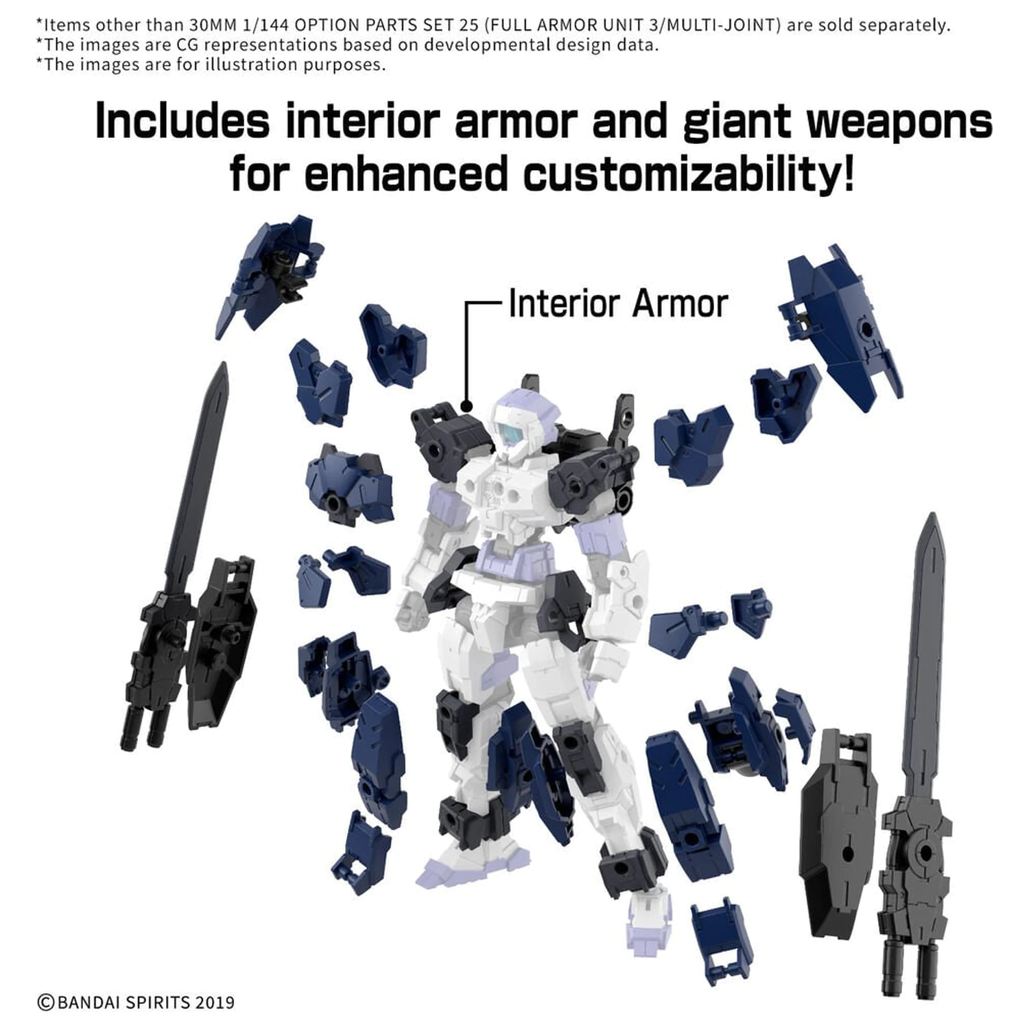 30MM 1/144 Option Teile Set 25 Full Armor Unit 3 Mehrgelenk Zubehör Set 30 Minutes Missions Produktfoto