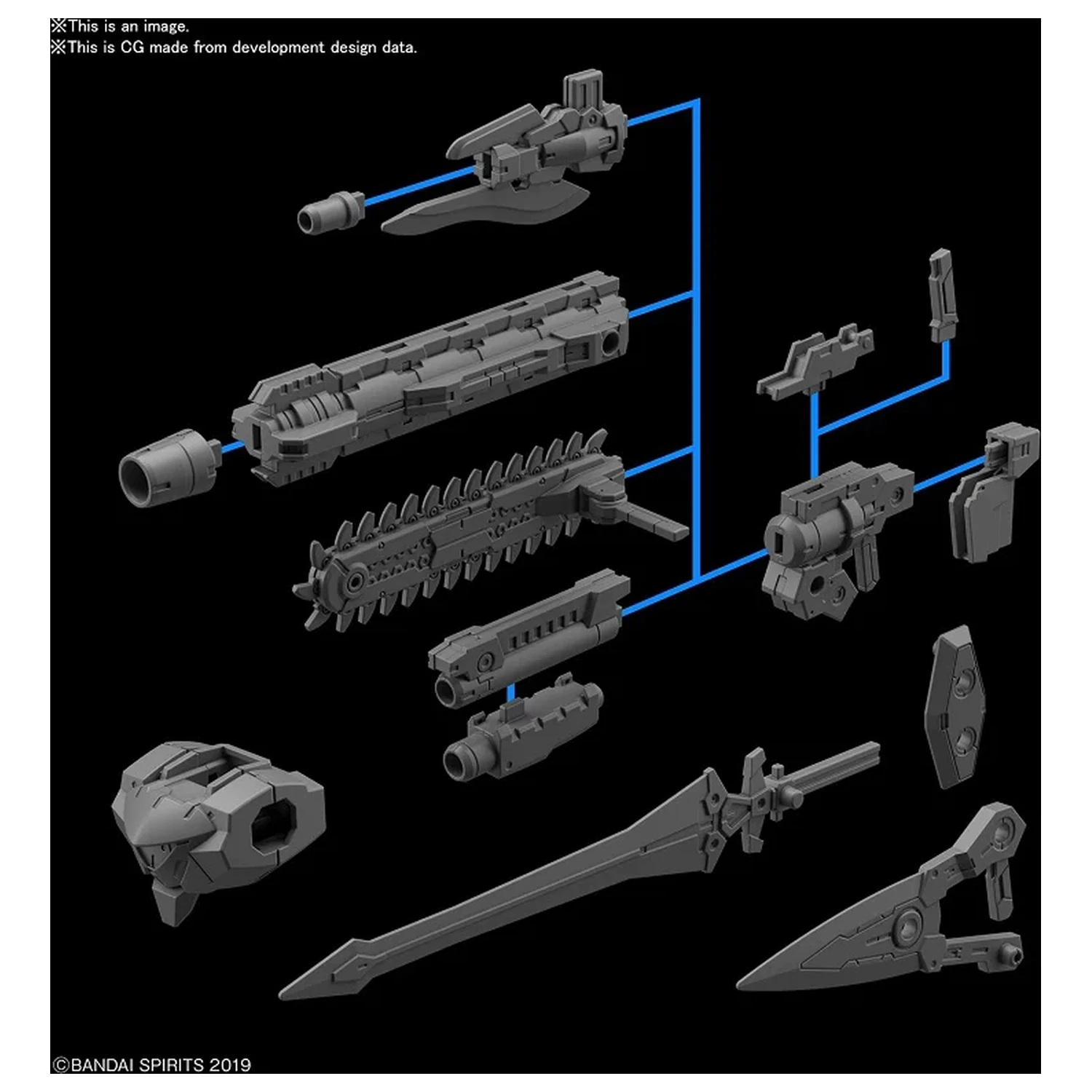 30 mm 1/144 Optionale Waffe 1 für Rabiot Model Kit Produktfoto