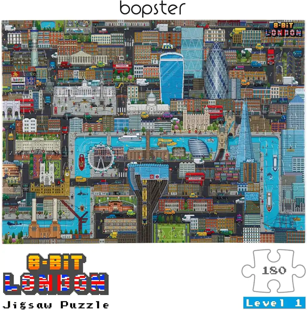 8-Bit Pixel Puzzle London Level 1 180 Teile Produktfoto