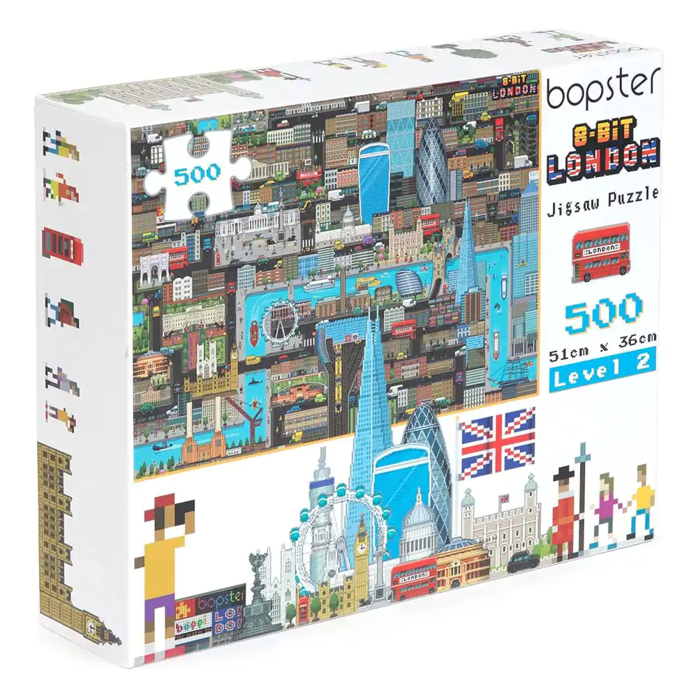 8-Bit Pixel Puzzle London Level 2 500 Teile Produktfoto