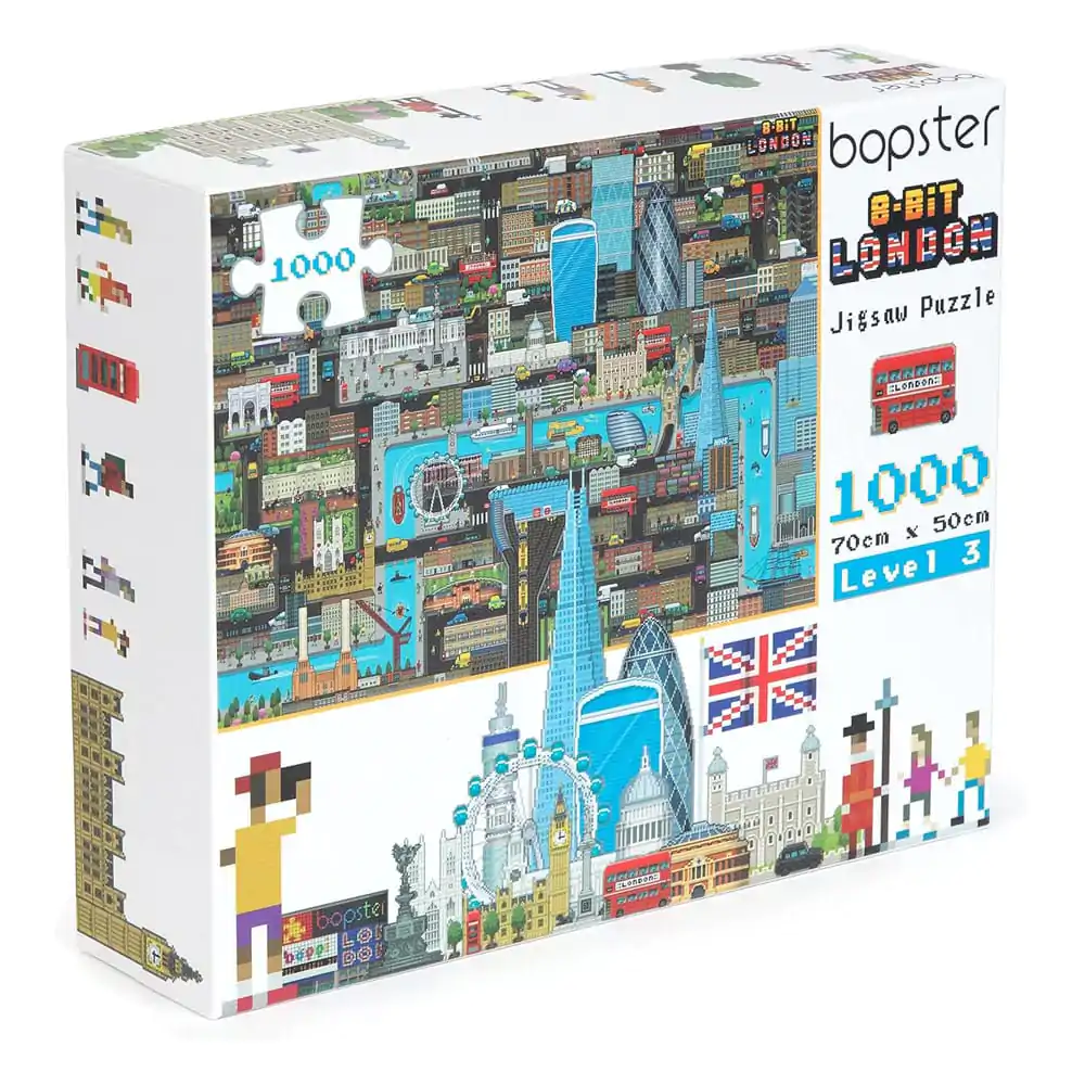 8-Bit Pixel Puzzle London Level 3 1000 Teile Produktfoto