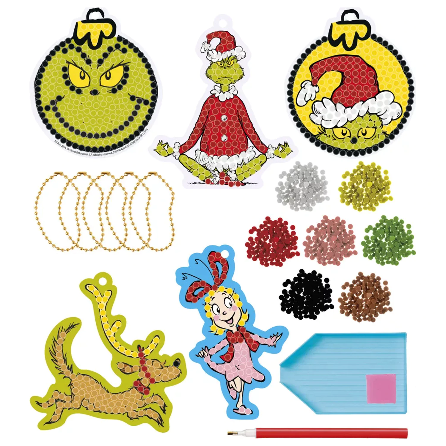 The Grinch Dr. Seuss Diamond Eye Set mit Aufhänger Produktfoto